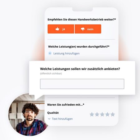 Individuelle Bewertungsfragen für dein Bewertungsfomular
