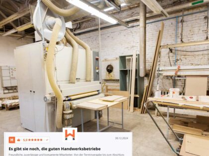 Mehr Aufträge als Handwerker finden? Mit echten Bewertungen ziehst du Kunden magisch an. 87% vertrauen Bewertungen wie persönlichen Empfehlungen!